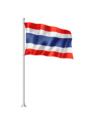 Wall Mural - Thai flag isolated on white