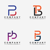 Fototapeta  - PB letter logo. Creative and Minimalist Letter BP PB Logo Design
