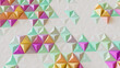 © RocknRoller Studios - Multicolored Abstract Surface with Triangular Pyramids. High Tech, Bright 3d Banner.