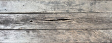 Gray Wood Board Texture Banner. Premium, Natural Background With Copy-space.