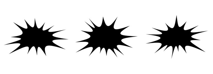 Wall Mural - starburst set. star burst shape speech bubbles. black bursting icon, sticker, label. vector illustra