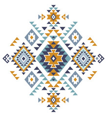 Wall Mural - Boho motif tribal ethnic design. Navajo decoration symbol, aztec rug. Ethnic ornament. 