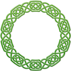 Wall Mural - Celtic circular frame with circles, green. Circular border made with Celtic knots for use in designs for St. Patrick's Day.
