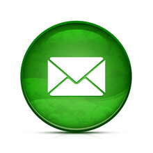 Inbox Icon On Classy Splash Green Round Button Illustration