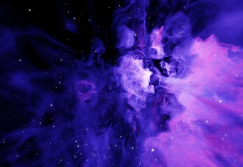 Wall Mural - nebula background with space 3d render