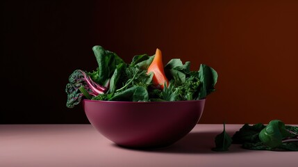 Wall Mural - Bowl of a healthy meal. Salad reens vegetables. Vegan food generative ai