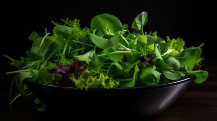 Wall Mural - Bowl of a healthy meal. Salad reens vegetables. Vegan food generative ai