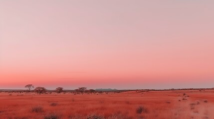 Wall Mural - minimalism style nature landscape of wildness savanna grass field, Generative Ai