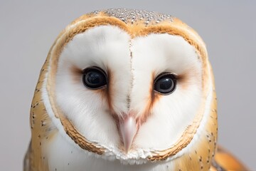 Canvas Print - A close up of a common barn owl (Tyto albahead). Generative AI