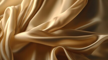silk golden abstract fabric background, generative AI