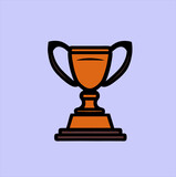 Fototapeta Tematy - trophy icon. Vector trophy, sport award. Prize winner, champion nutmeg vector realistic cartoon