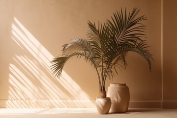 Poster - small potted plant in the corner of a cozy room. Generative AI