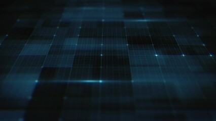 Wall Mural - Abstract Digital Data Technology Grid/ 4k animation of an abstract background with digital data technology graphic grid