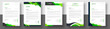 © Neelrong - official minimal creative abstract professional newsletter corporate modern business proposal letterhead design template set with green color. letter head design set with green color.