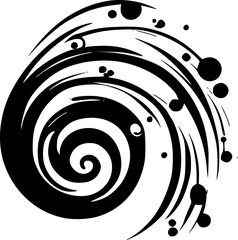 Wall Mural - Swirls - Black and White Isolated Icon - Vector illustration