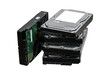 © solidmaks - Hard drives stacked on top of each other. SATA 3.5 HDD for information storage. Isolate on a white back.