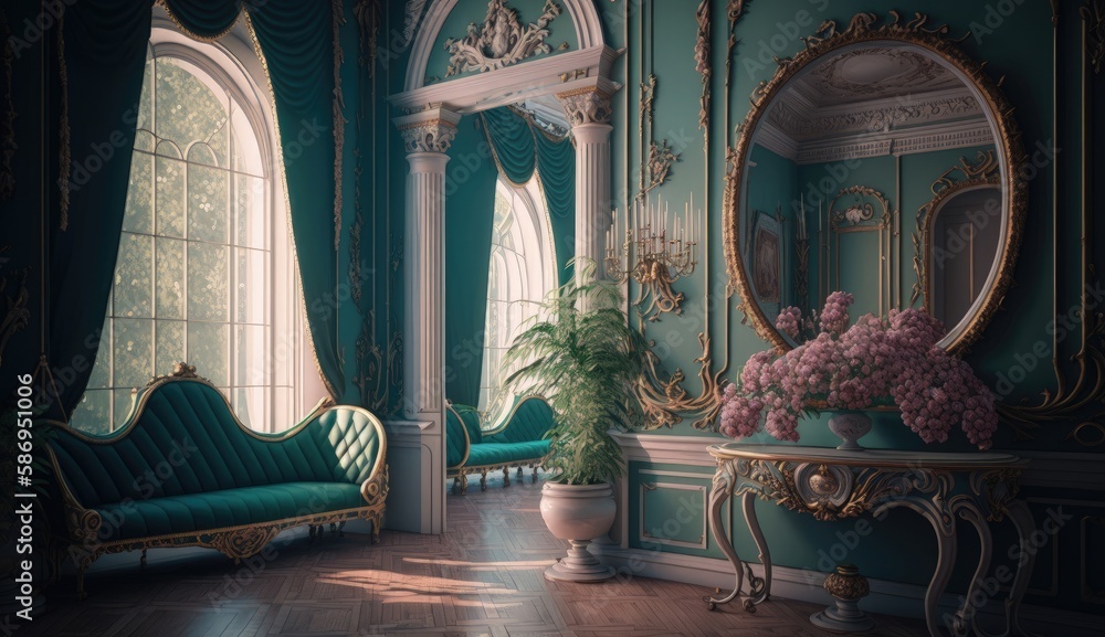 Rococo interior captures the essence of the Rococo period, with its ...