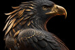 Gold black eagle. AI generation