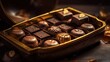 © AI BLONDY - Gold luxury sweet chocolate pralines, generative ai