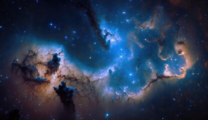 Wall Mural - nebula in outer space, made with generative ai