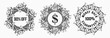 © OA_Creation - Set of monochrome circular money frames with US dollar bills, dollar sign, copy space. Logo, emblem, badge for advertisement, sale, offer, discount, winner award, congratulations. White background.