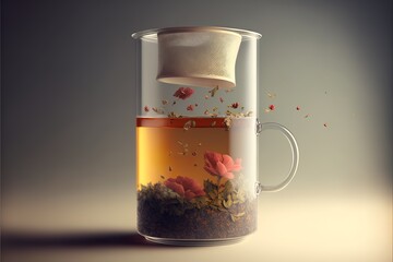 Wall Mural - drinking a cup of tea with lots of herbs to keep you healthy is always a good idea