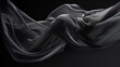 © ADDICTIVE STOCK - Abstract background of a semitransparent silk fabric of black color. Generative AI