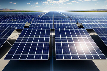 Wall Mural - solar energy panels, photovoltaic modules, alternative electricity source generative ai