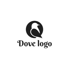 Wall Mural - Minimal Dove bird logo design vector illustration template