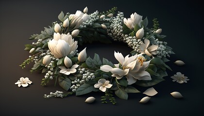 a beautiful wreath creates an intimate atmosphere at a funeral