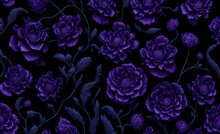 Purple Flower Background Generative Ai