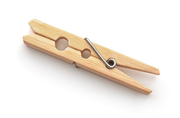 Top view of wooden clothes peg