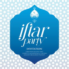 Iftar Party Invitation Card Vector Illustration