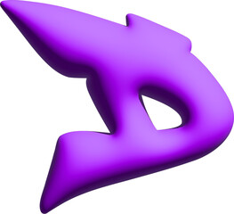 Sticker - 3d purple graffiti letter D