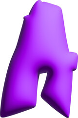 Sticker - 3d purple graffiti letter H