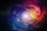 Fototapeta Kosmos - abstract background image that captures the essence of the cosmos, with stars, galaxies, and nebulae Generative AI