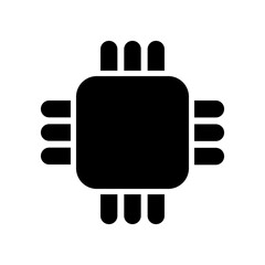 Wall Mural - Semiconductor silhouette icon. cpu device. Vector.