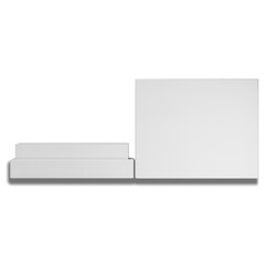 White opened and closed square folding gift box mock up on white background.