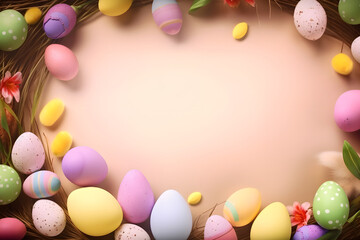 Wall Mural - Easter elements for Cards, Greetings and many more, made with Generative AI and reworked