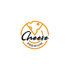 Wall Mural - Vector cheese store logo design concept illustration idea