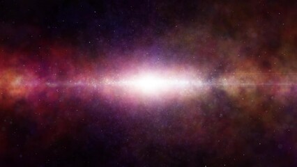 mystical dark universe with star light and clouds loop motion.
