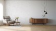 © RocknRoller Studios - Stylish Interior Design Background. Empty wall Mockup. Generative AI.