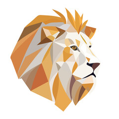 Wall Mural - lion logo design. abstract colorful polygon lion head. calm lion face. vector illustration