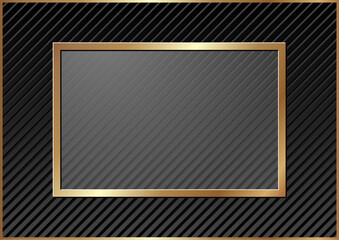Wall Mural - black background with golden frame
