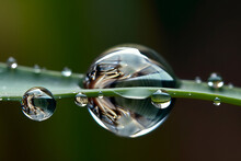 Symmetrical, Macro Shot, Water Drop, Depth Of Field 