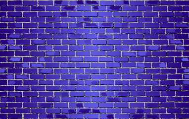 shiny indigo blue brick wall - illustration, abstract vector background