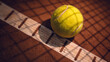 tennis ball on the clay court