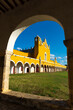 San Antonio de Padua convent facade at sunset, Izamal, Yucatan, Mexico.