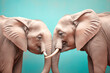 two happy elephants kissing created with Generative AI technology