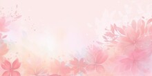 Watercolor Pink Floral Background Generative Art